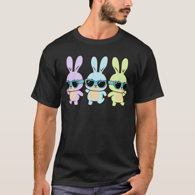 T-shirt Cute Easter Bunnies Dancing Easter Day 2023 Boys G (Devant)
