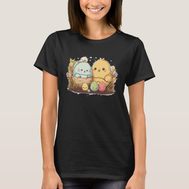 T-shirt Cute Easter Bunny Easter Egg Men Women Kids  13 (Devant)