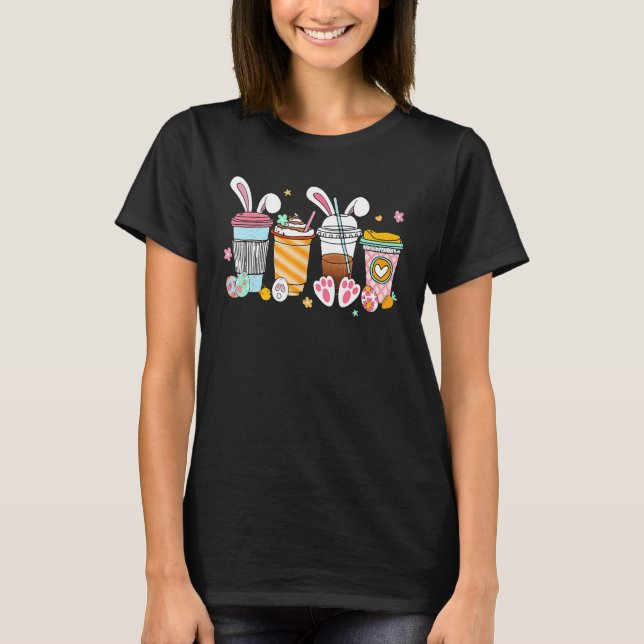 T-shirt Cute Easter Coffee Bunny Latte Coffee Easter 2023  (Devant)