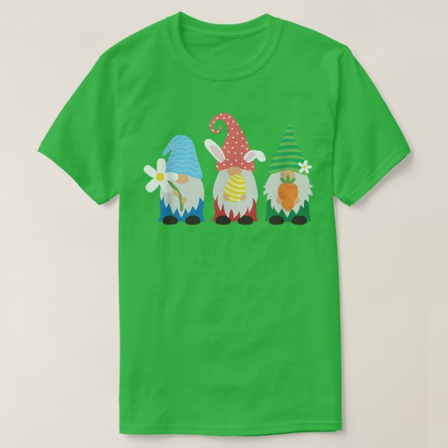 T-shirt Cute Easter Egg Hunt Gnomes  (Design devant)