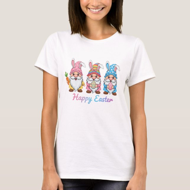 T-shirt Cute Easter Gnomes Happy Easter (Devant)
