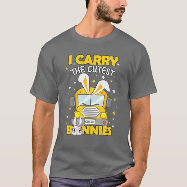 T-shirt Cute Easter School Bus Driver Bunnies Easter Day (Devant)