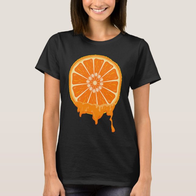 T-shirt Cute Easy Fruit Halloween Treat Orange Sliced Cost (Devant)