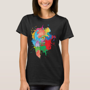 T-shirt Cute écureuil Coloré Pop Art Couleur Splash Animal