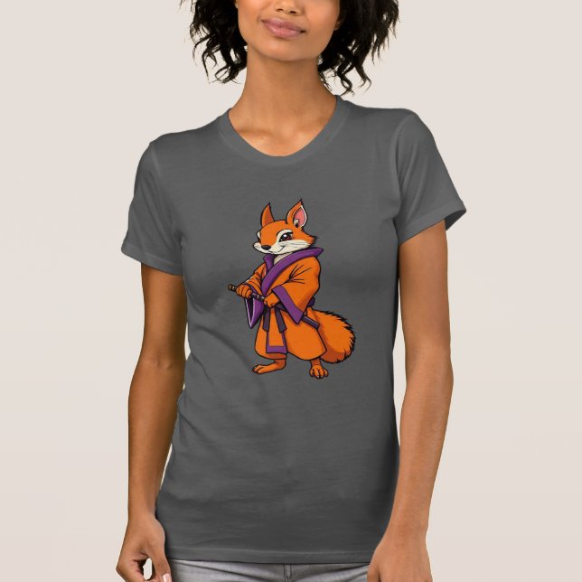 T-shirt Cute écureuil japonais Samurai (Devant)