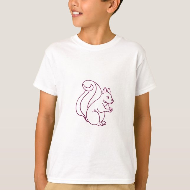 T-shirt Cute écureuil moderne drôle Garçons (Devant)