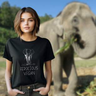 T-shirt Cute Elephant Ferocie Vegan,