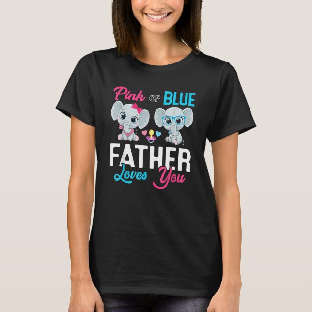 T-shirt Cute Elephant Keeper Of The Gender Father Loves Yo (Devant)