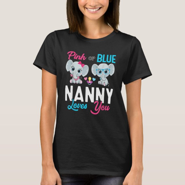 T-shirt Cute Elephant Keeper Of The Gender Nanny Loves You (Devant)