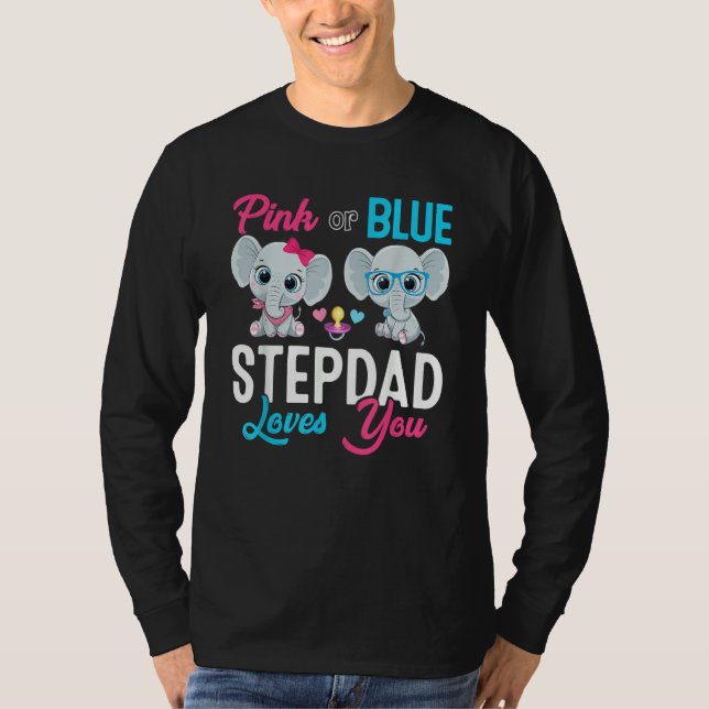 T-shirt Cute Elephant Keeper Of The Gender Stepdad Loves Y (Devant)