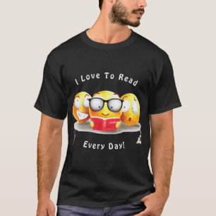 T-shirt Cute Emoji Love Lecture Livre Personnaliser