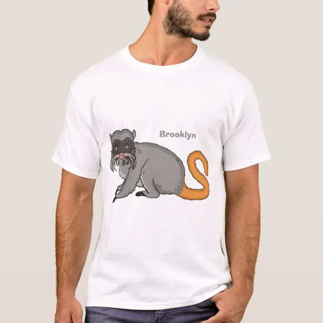 T-shirt Cute Emperor Tamarin illustration (Devant)