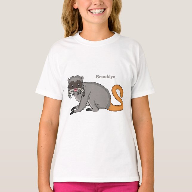 T-shirt Cute Emperor Tamarin illustration cartoon (Devant)