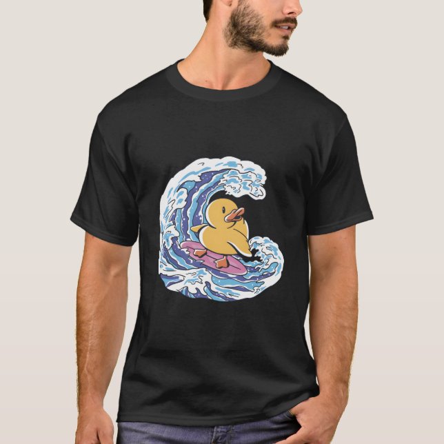 T-shirt Cute en caoutchouc Canard Surf de surf Ducky Kanag (Devant)