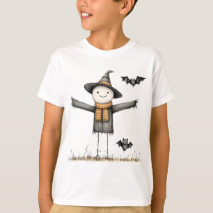 T-shirt Cute Épouvantail & Chauves-Souris Enfants Hallowee