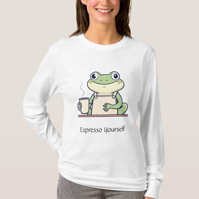 T-shirt Cute Espresso Yourself Frog Chemise femme (Devant)