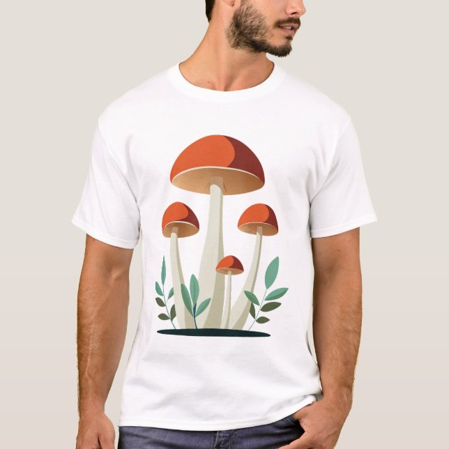 T-shirt Cute et belle tendance champignons (Devant)