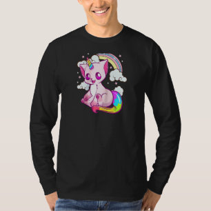 T-shirt Cute et drôle Unicorn Chat Rainbow Kitty Unicorn R