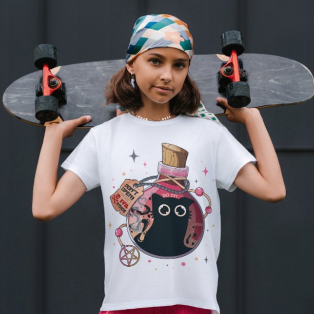 T-Shirt Cute Evil Cat Spirit Trappé dans une bouteille de  (Créateur téléchargé)