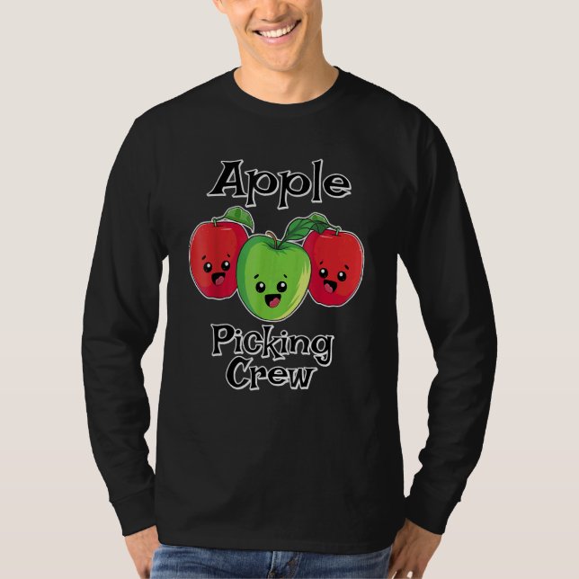T-shirt Cute Fall Autumn Orchard Matching Family Apple Pic (Devant)