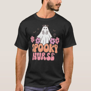 T-shirt Cute Fantôme Infirmière Halloween Costume Rétro Éf