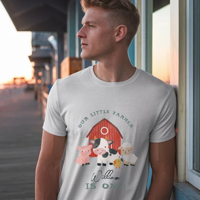 T-shirt Cute Farm Animal Kids Birthday Parent Dad (Créateur téléchargé)