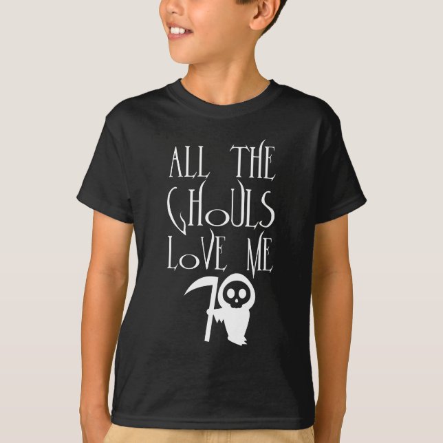 T-shirt Cute faucheuse noir blanc Halloween (Devant)