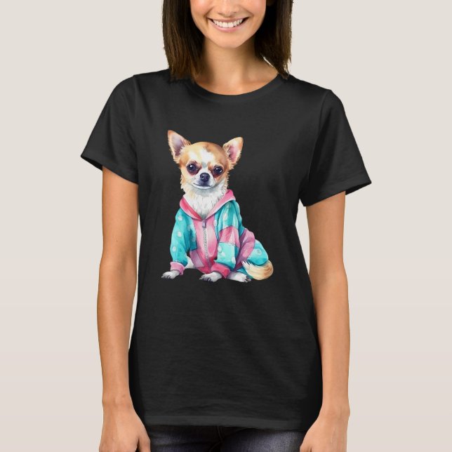 T-shirt Cute Fawn Chihuahua Puppy Portrait 2 (Devant)