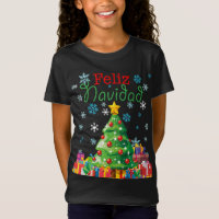 Cute Feliz Navidad Christmas Tree espagnol mexicai