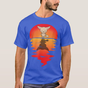 T-shirt Cute Fennec Fox Oars Vintage Sunset Desert Animal
