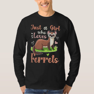 T-shirt Cute Ferret Aime Juste Une Fille Qui Aime Les Ferr