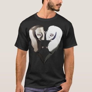 T-shirt Cute Ferrets Couple Heart Valentines Jour