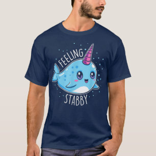 T-shirt Cute Fete Stabby Narwhals Kawaii Whale Cadeau