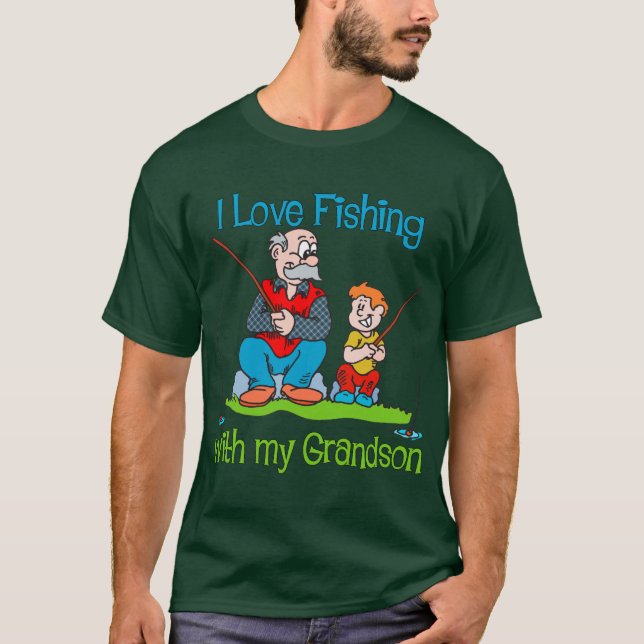 T-shirt Cute Fishing - avec Grandson (Devant)