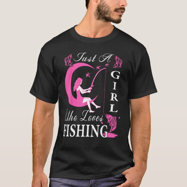 T-shirt Cute Fishing For Women Girls Kids Fisher Fisherman (Devant)