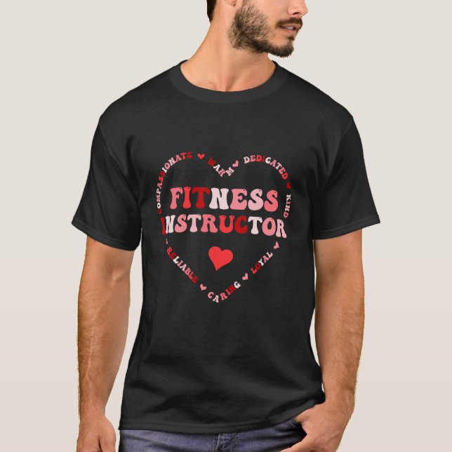 T-shirt Cute Fitness Instructor Valentines Day Heart (Devant)