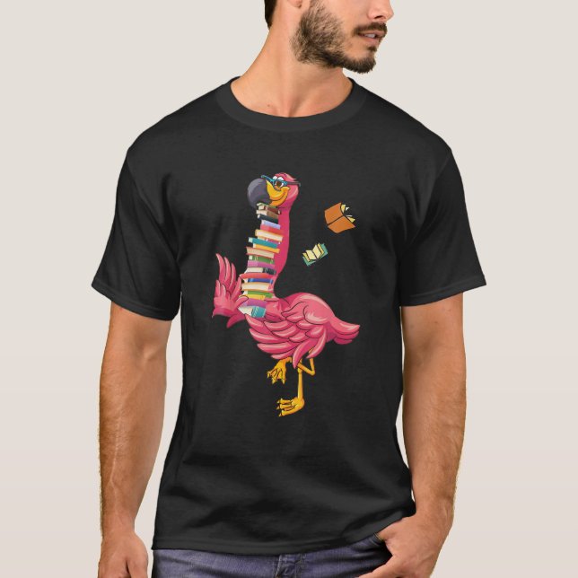T-shirt Cute Flamant rose Lecture Livres Amateurs Libraria (Devant)