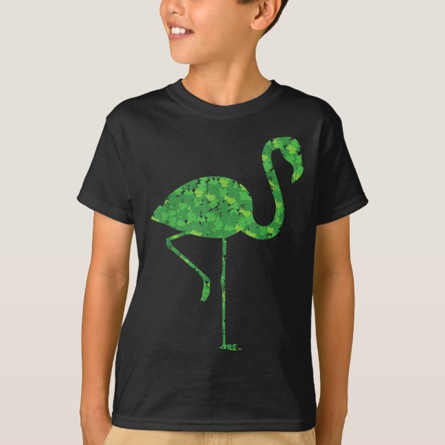 T-shirt Cute Flamingo Shamrocks Shirt St Patricks Day Anim (Devant)