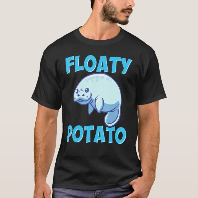 T-shirt Cute Floatte Pomme de terre Manatee Mer Vache Aime (Devant)