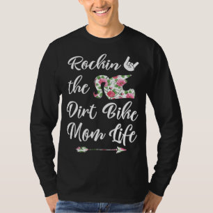 T-shirt Cute Floral Dirt Vélo Maman Vie Anniversaire ou No