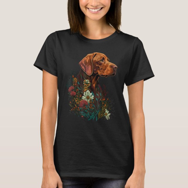 T-shirt Cute Flower summer Floral Vizsla 2 (Devant)