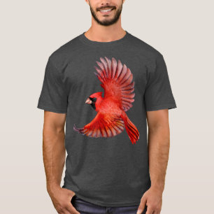 T-shirt Cute Flying Northern Cardinal Bird Redbird Win
