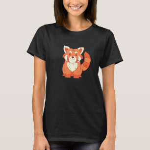 T-shirt Cute Forest Animal Chinois Faune Bébé Rouge Panda