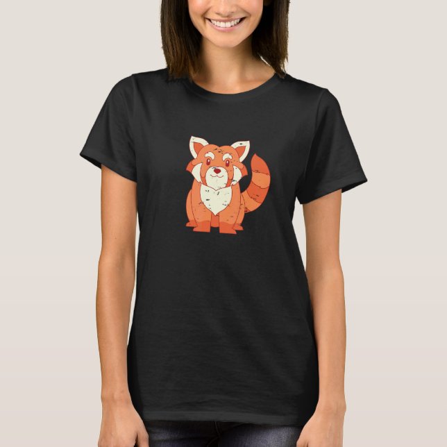 T-shirt Cute Forest Animal Chinois Faune Bébé Rouge Panda (Devant)