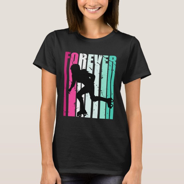 T-shirt Cute Forever Cute Roller Skating Roller Girls Fan  (Devant)