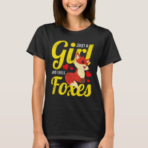 T-shirt Cute Fox Girls Femmes Nature Forêt Animal Wildlif