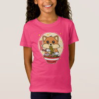 Cute Fox Manger Ramen Kawaii Japonais Cadeau alime