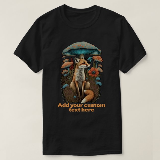 T-shirt Cute Fox Mushroom fleur sauvage, Fox, Amateurs de  (Design devant)