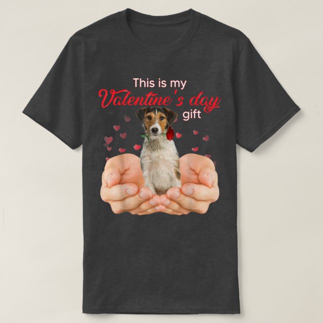 T-shirt Cute Fox Terrier This Is My Valentine's Day Pajama (Design devant)
