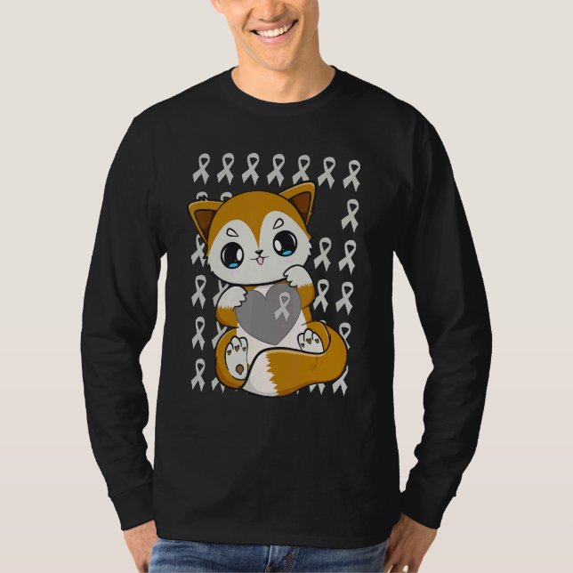 T-shirt Cute Fox With Ribbon For Dyslexia Awareness (Devant)